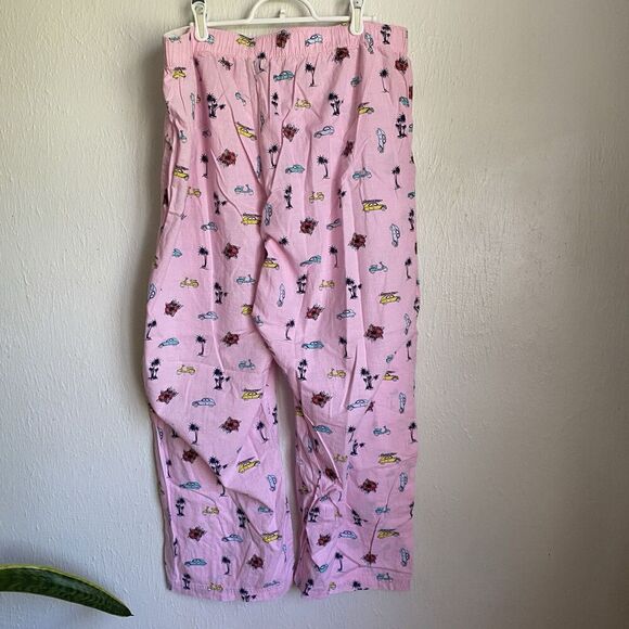 Gap Dreamer Print Poplin Pajamas Women’s XL Pink Cars Flowers Cotton Drawstring - Picture 5 of 8